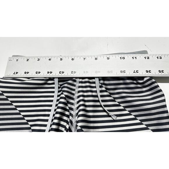 NIKE Dri Fit Capri Leggings Womens Size S Gray Stripe Athleisure Running Gym - Picture 6 of 8